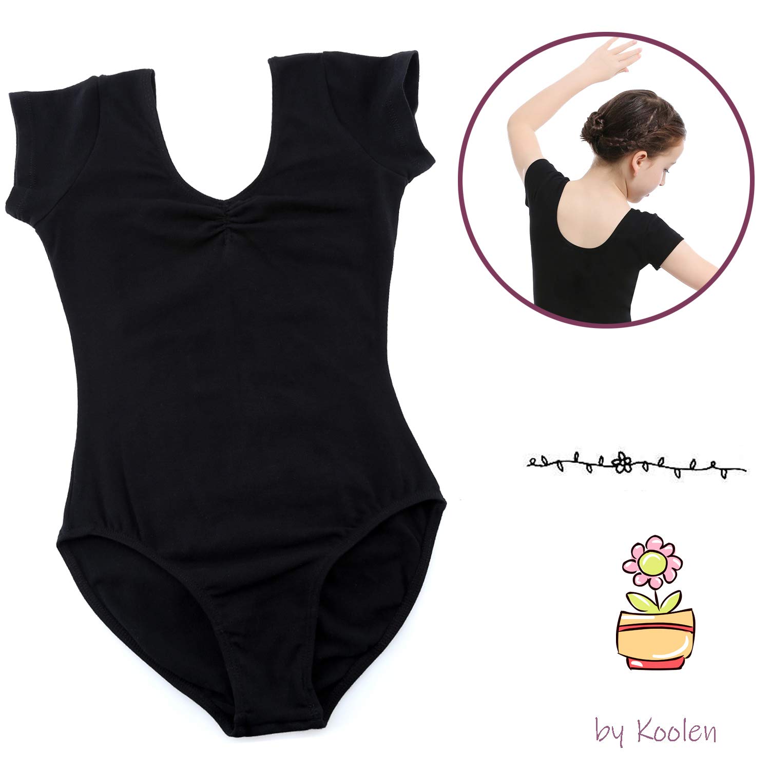 Koolen Ballet Leotards for Girls, Girls Short Sleeve Leotard, Leotard for Dance, Gymnastics