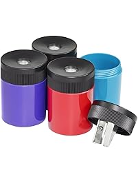 STAEDTLER pencil sharpener, premium quality sharpener with screw-on lid, prevents accidental openings, compact size for pencil case and work-station, 511 63BK