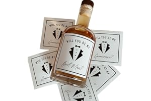 Groomsman proposal labels for whiskey bottles, best man gift, groomsan gift, Set of 6
