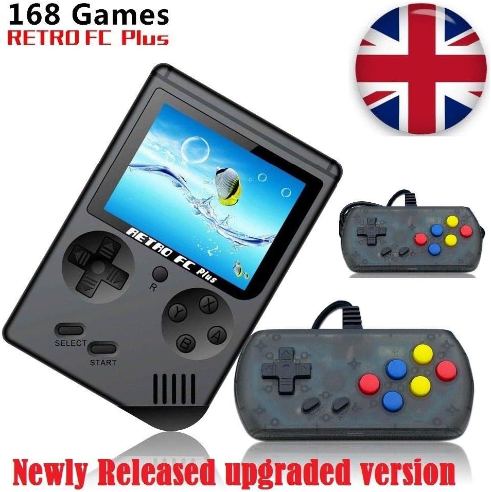 YANGLIMING Retro FC Plus Game Console Handheld Game Console 3 Inch Screen 168 Games Retro FC TV Output Game Player Classic Game Console with Joypad, New Upgrade Released for New year 2020