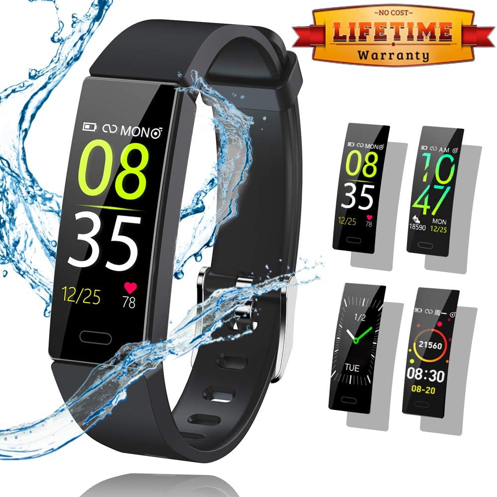 Semibre Fitness Tracker Watch, Activity Tracker with Heart Rate Monitor, Smart Watch IP68 Waterproof Color Screen Fitness Watch, Smart Bracelet with Calorie Counter Pedometer Watch for Kids Women Men