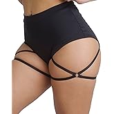 BZB Women's Booty Shorts with Garters High Waisted Workout Pole Dance Yoga Hot Pants Active Butt Lifting Sports Leggings