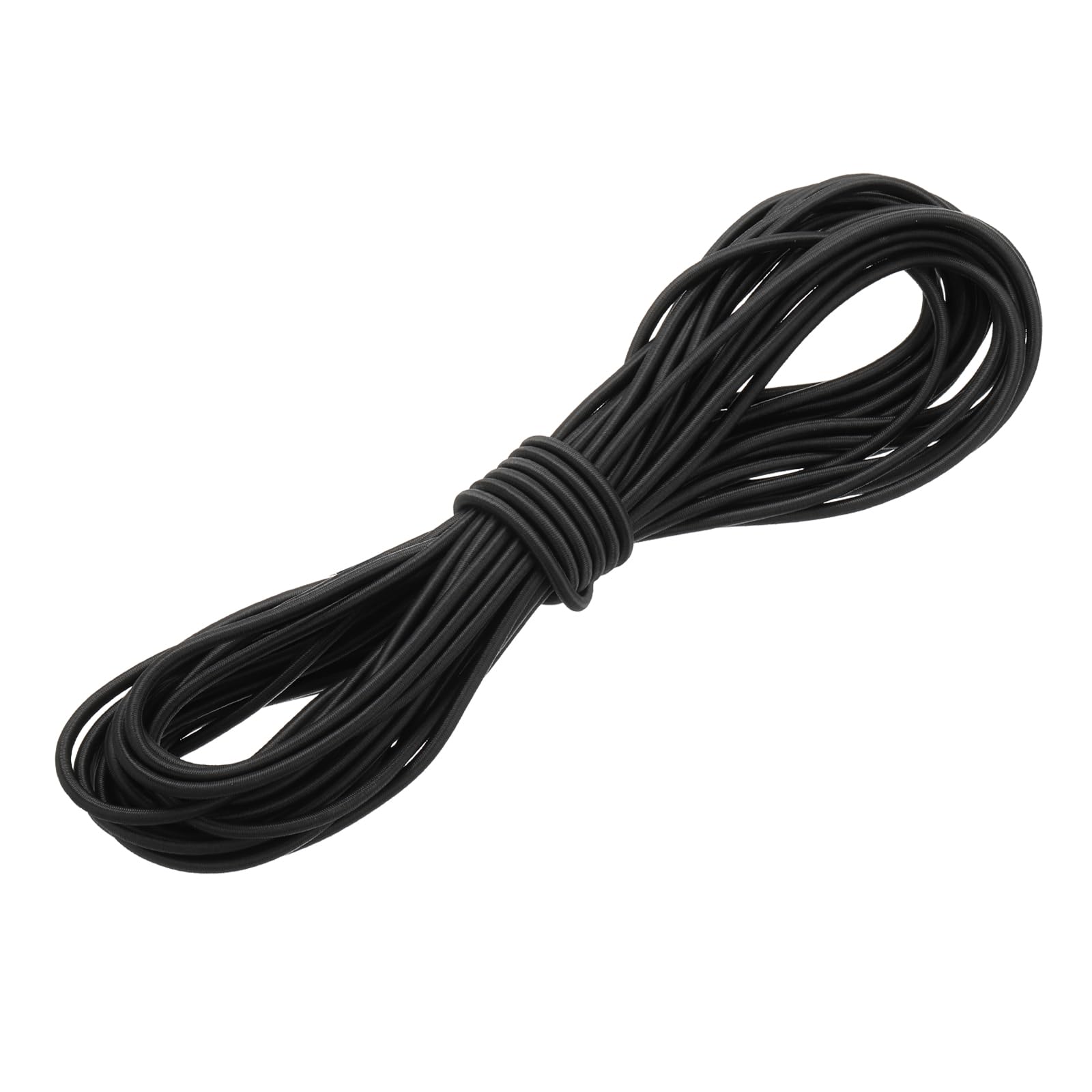 PATIKIL 3/16" x 49' Bungee Shock Cord, 5mm Thick Kayak Stretch String Rope Heavy Elastic Rope Marine Tie-Down Strap for Kayaking Boating Camping, Black