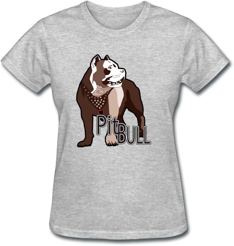 Amazon.com: Custom Pitbull Gray Women Organic Cotton T-shirt Fitted Funny Xxx-large T-shirt 