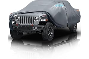 DOZENTRO Jeep Gladiator Truck Cover Custom Fit 1999-2025 Crew Cab Short Bed(5') with Door Zipper, 10 Layers Outdoor Heavy Pickup Truck Cover Waterproof All Weather, Wind Dust Sun Protector.