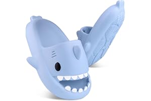 EDOSIR Kids Shark Slides丨Pillow Shower Slippers Quick Dry Sandals丨Toddler Boys Girls Comfy Cloud Slides丨Summer Non-Slip Thick Sole Beach Pool shoes