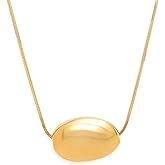 Frigotine Chunky Gold Silver Pendant Necklace for Women, Trendy Charm Choker Thick Adjustable Hammered Hollow Long Chain Necklaces Prom Holiday Fashion Jewelry Gift