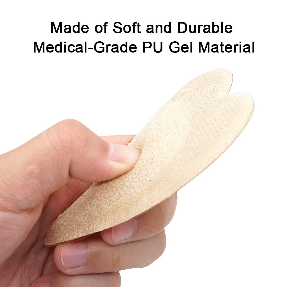 Beautulip Arch Pads for Flat Feet Adhesive Shoe Inserts Plantar Fasciitis Fallen Arch Pain Relief 3 Pairs (Beige)