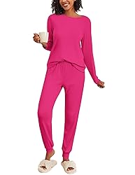 Ekouaer Womens Ribbed Knit Pajama Sets 2 Piece