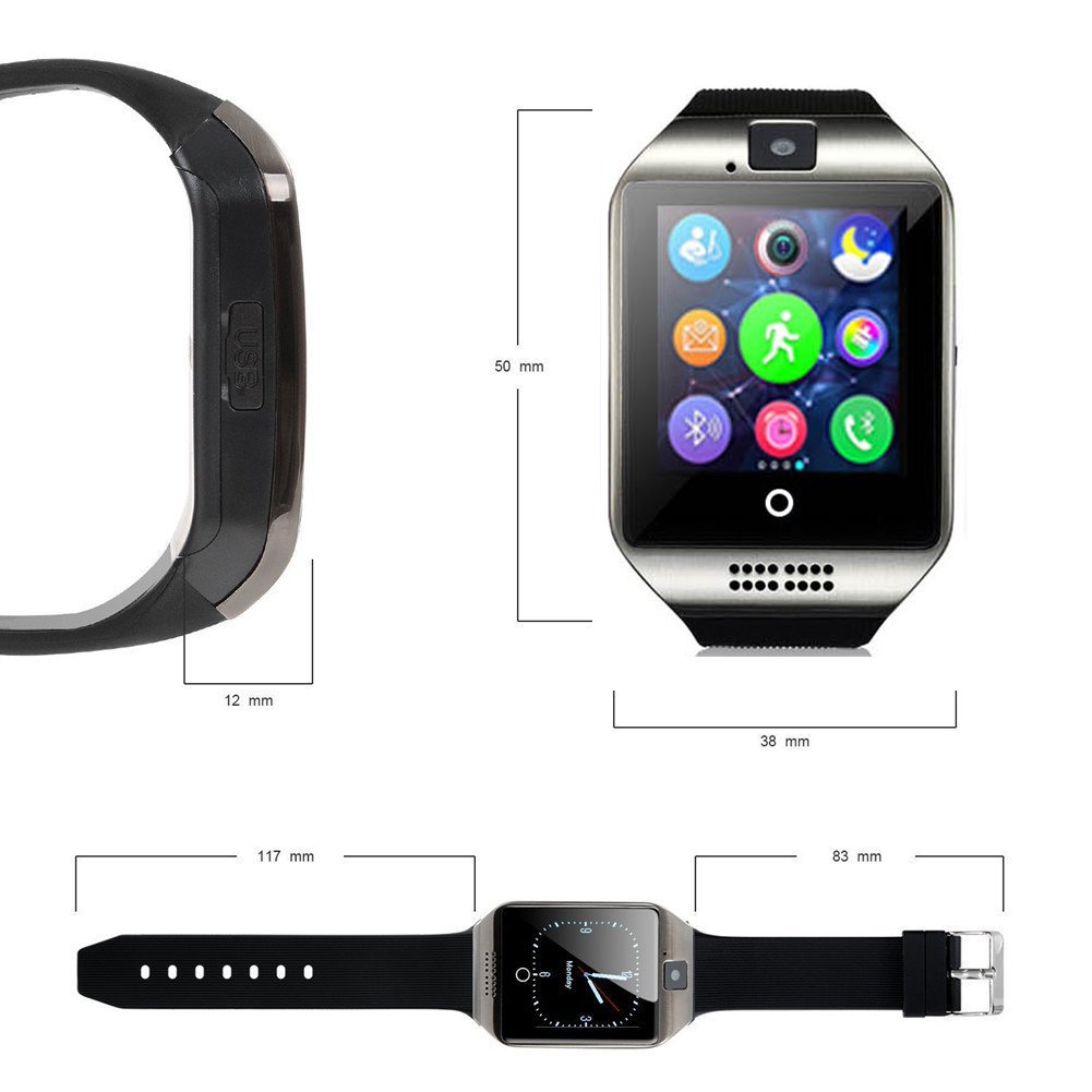 Smart Watch Phone,SUNETLINK Touch Screen Bluetooth Unlocked Watch Cell Phone with Camera,SIM Card Slot/Pedometer Analysis/Sleep Monitoring Christmas Gift