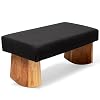 Solid Acacia Wood Meditation Bench - Handmade, Non-Foldable With Cushioned Seat