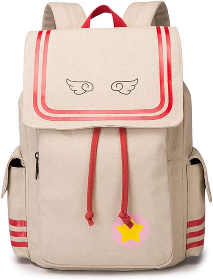 Cosstars Cardcaptor Sakura Anime Drawstring Rucksack Canvas Backpack Schoolbag for Students Boys Girls Cosplay