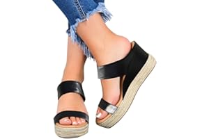 Eduavar Sandals for Women Dressy, Orthopedic Sandals for Women Espadrille Wedge Platform Sandals Anti-Slip Sandals