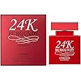 Lonkoom 24K PRO Burgundy/Nude Rose Eau de Parfum, 100ml, Long-lasting Fragrance for Women (red)