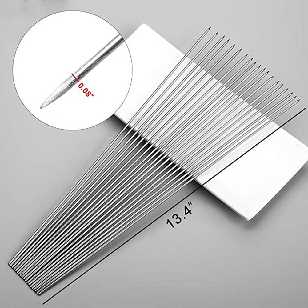 BigOtters Barbecue Skewers, 100PCS Metal Skewers for Grilling BBQ Needle Sticks for Meat Shrimp Chicken Vegetable Outdoor Cooking