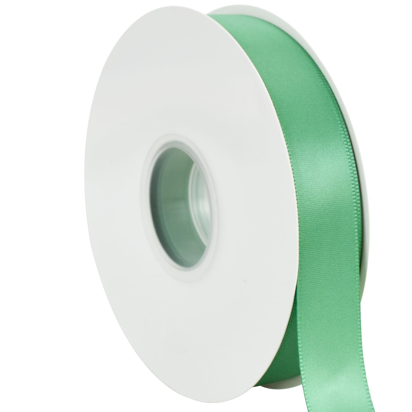 TONIFUL Sage Green Satin Ribbon 7/8 Inch x 50yd Thin Solid Fabric Ribbon for Flower Bouquet, Wedding Invitation, Gift Wrapping, Party Decor