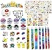 168 pc Pokemon Party Favor Bundle Pack: 6 Pokemon Figures, 6 Poke Ball, 144 Sticker, 6 Pencil & 6 Eraser