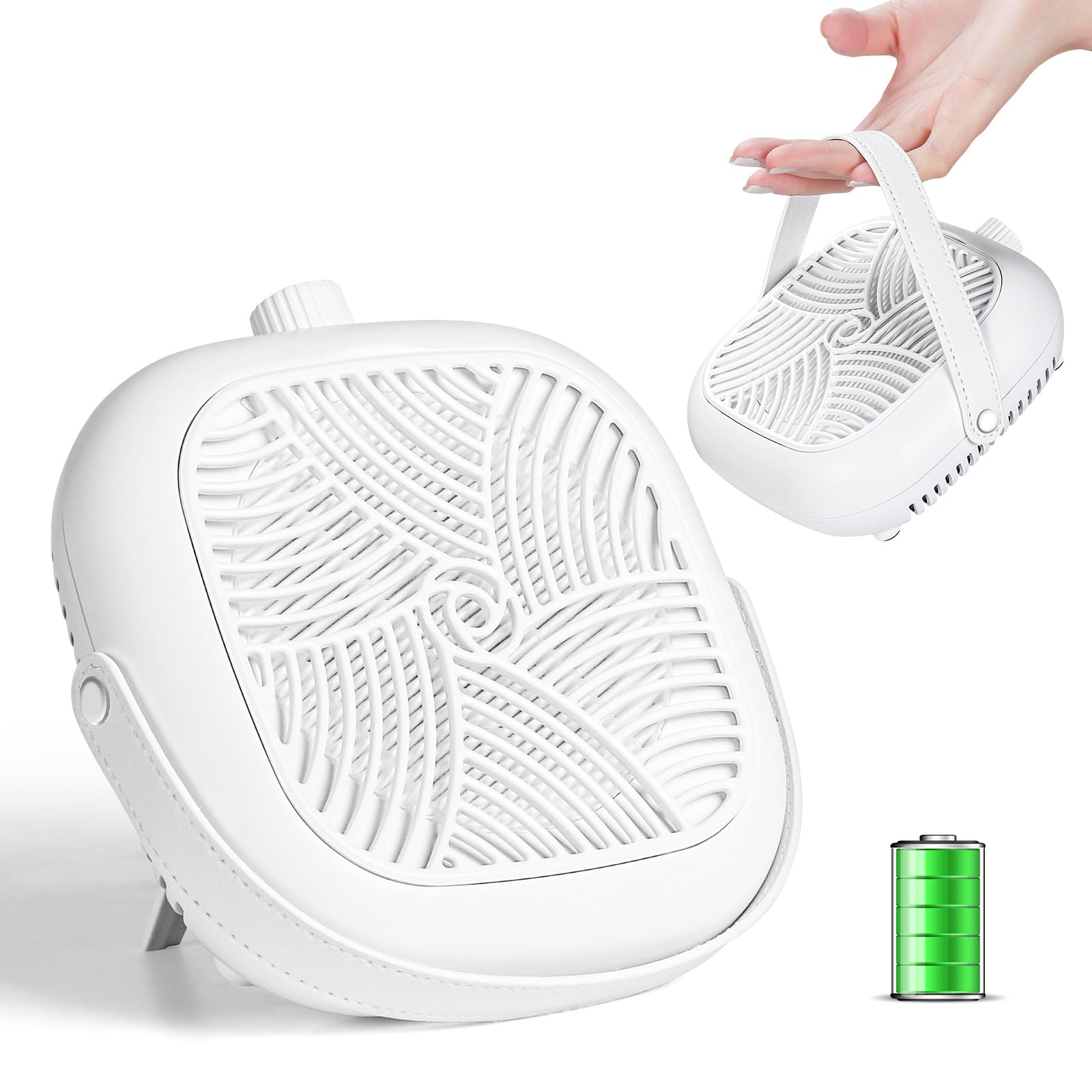 Photo 1 of Mini Rechargeable Nail Dust Collector for Personal Use at Home, Small Quiet & Cordless Vacuum Nail Tech Fan Dust Collector, 60° Standing Use Design for Nail Art