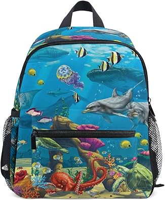 Amazon キッズリュック 子供用 リュックサック バックパック 面白い海の世界 熱帯魚 キッズ 誕生日 プレゼント 入園祝 通常用 学生用 学園祭り遠足 スポーツ アウトドア リュックサック