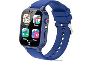 Vakzovy Kids Smart Watch for Kids with 26 Puzzle Games HD Camera MP3 Player Audiobook Video Pedometer Habit Tracking Learn Card Flashlight Kids Smart Watch Boys Gift for 5-12 Year Old Boys Toys