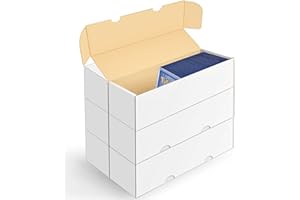 sysdmno Trading Card Storage Box for Toploader,Baseball Card Storage Box, 6 Pack Toploader Storage Box Holds 1200 Top loaders, Fits Sports, Football, Basketball and Trading Cards