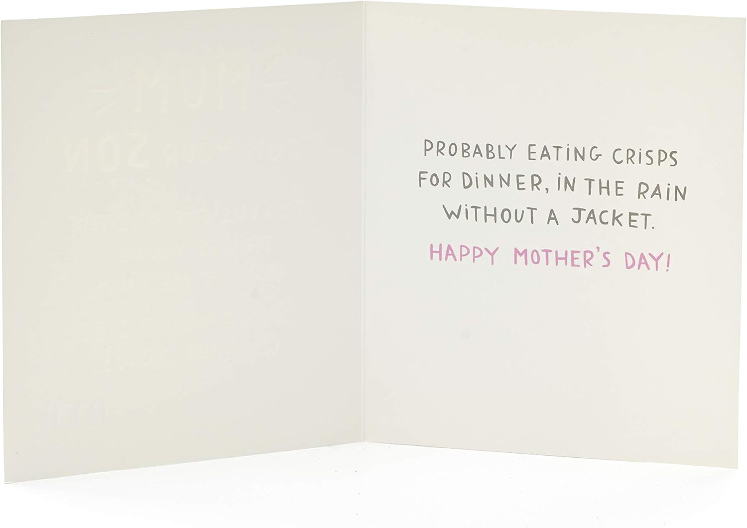 UK Greetings Mother's Day Card from Son With Envelope - Funny Design, Blue - Image 3