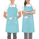 Utopia Kitchen Bib Aprons 2 Pack Adjustable With 2 Pockets 100% Polyester | Chef Apron, Men and Women, Water and Oil Resistant, Cooking Kitchen Use, Durable Fabric, Restaurant and Home Use