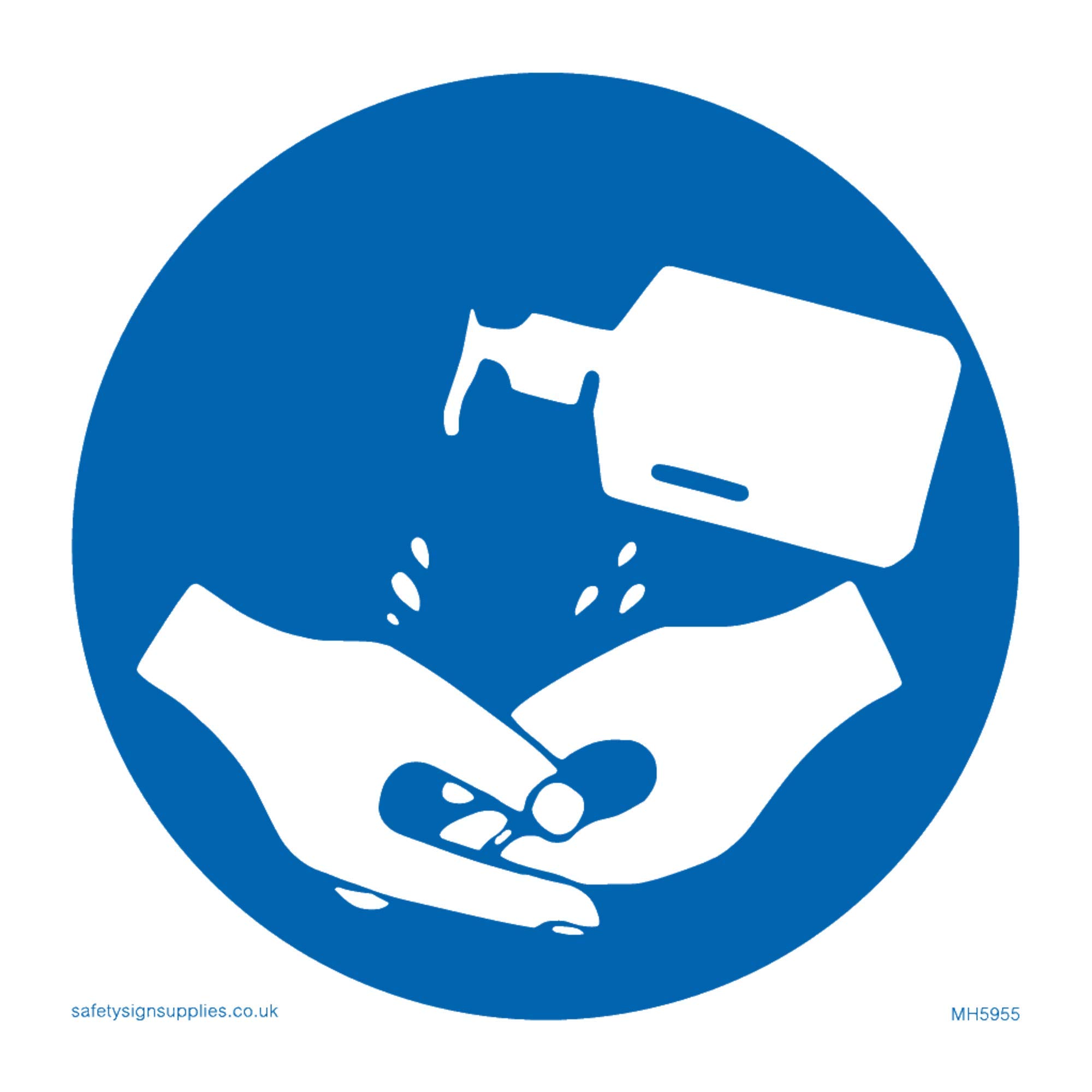 Hand sanitiser symbol sign - Plastic Semi-rigid 1mm