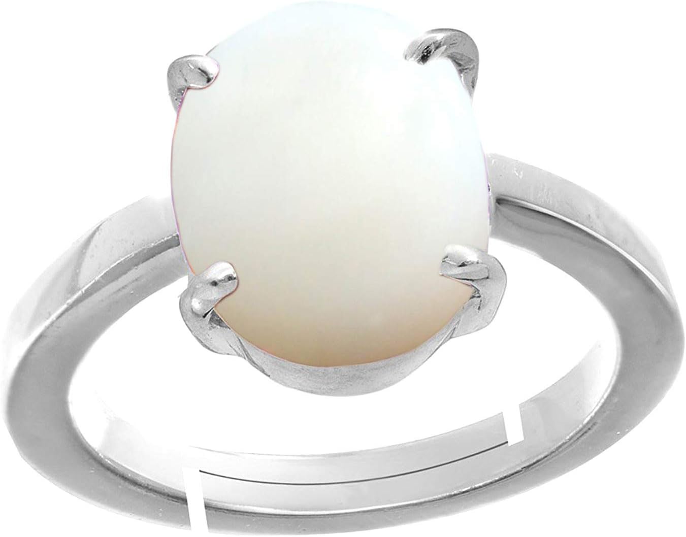 Ayush Gems5.25 Ratti Opal Ring silver Plated Adjustable for Man and Woman with Lab Certificate