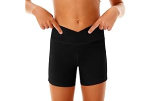 Girls Yoga Shorts Teen Gymnastics Dance Volleyball Athletic Slim Biker Pants Casual Comfy Running Workout Basic Tights