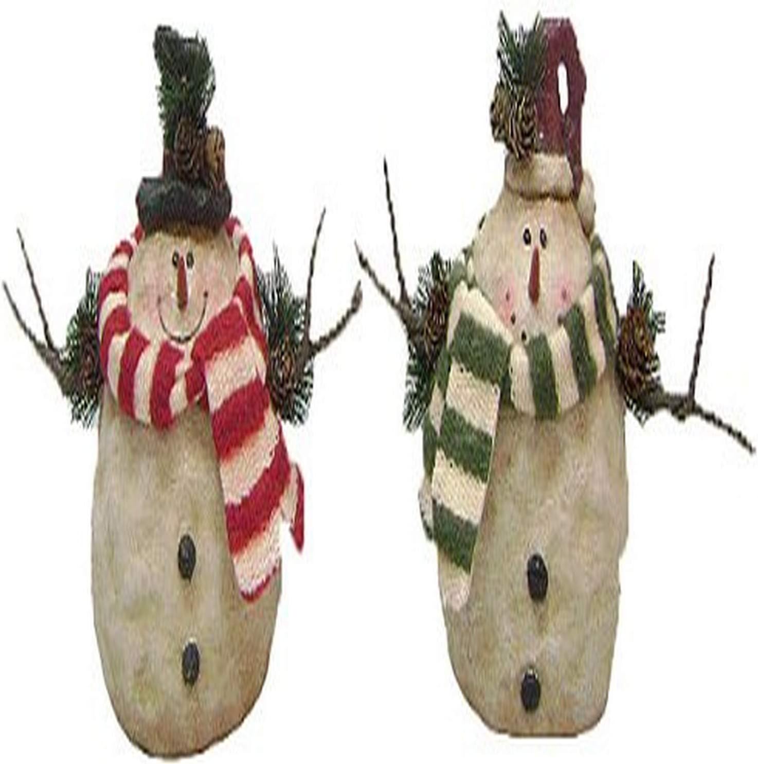 Amazon Com Craft Outlet Papier Mache Snowman Figurine 8 25 Inch Home Kitchen