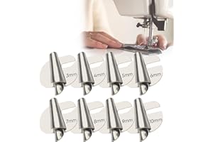 365Home 8-Pack Universal Sewing Rolled Hemmer Foot (3-10MM), Rolled Hem Pressure Foot for Sewing Machine, Precision Edge Stitcher-Rolled Hemmer Foot, Sewing Accessories & Tools
