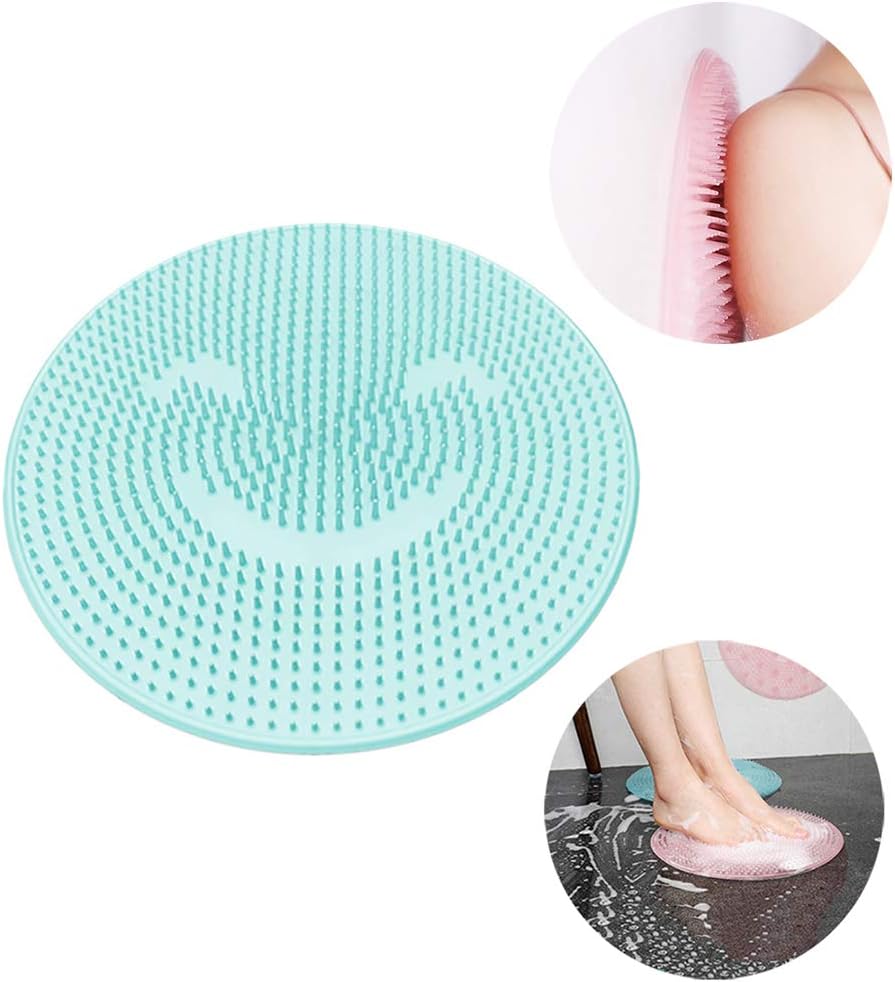 Lindsays Lazy Silicone Back Massage Cushion Bathroom Wash Foot Mat Exfoliating Foot Brush Shower Room Non-Slip Mats with…