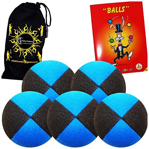 5x Pro Thud Juggling Balls - Deluxe (SUEDE) Professional Juggling Ball Set of 5 with Mister Babache Ball Juggling Book of tricks, and a Fabric Travel Bag! - Image 8
