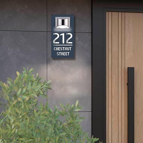 Luckybabys> Solar Address Sign Lighted Address Plaque Outdoor Waterproof Illuminated Address Numbers House Numbers For Outside New I.163566433