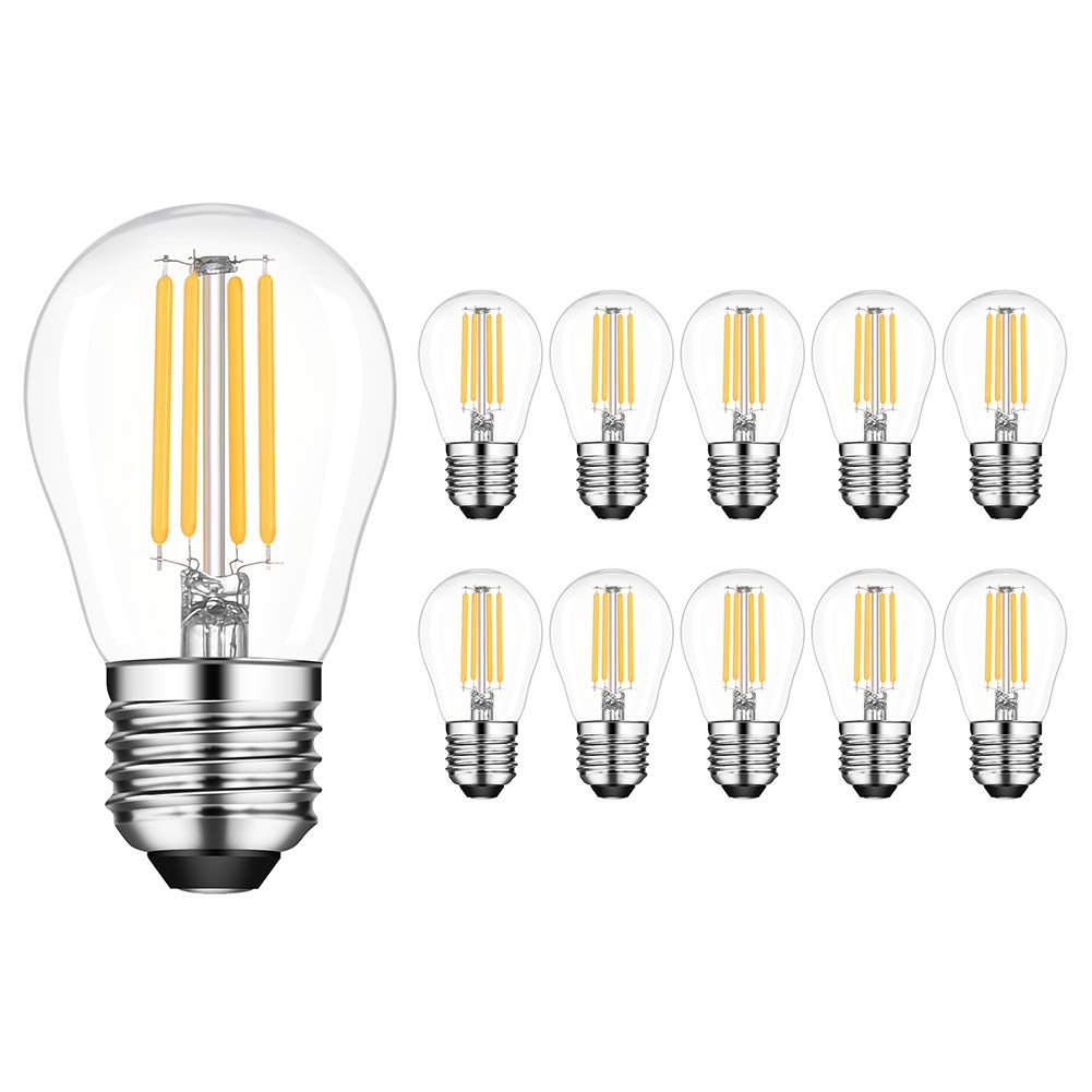 Lulianroundtrip 4W E27 LED Dimmable, 10 Pack, Candle Light Bulb Filament, 2700K Warm White, G45, 400LM, 40W Incandescent Equivalent
