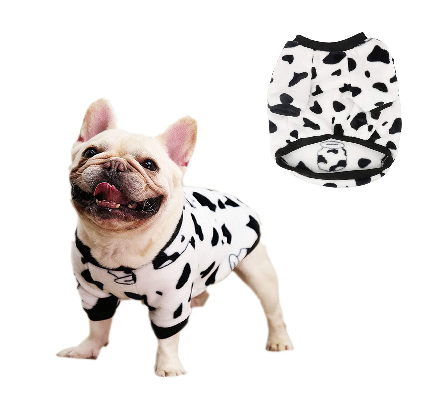 MeiAOBest Dog Warm Clothes,Pet Outfit Coat Cartoon Soft Coral Fleece Warm Winter Kitty Clothes Costume Apparel for Puppy Cats Small Medium Dogs (Small, White)