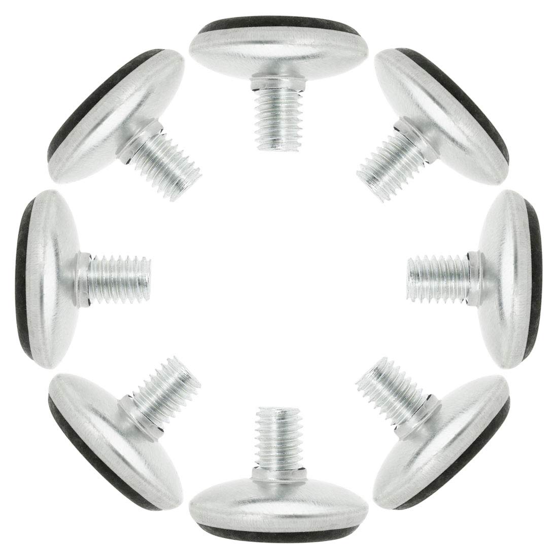 Sourcingmap M8 x 10 x 30mm Furniture Glide Leveling Feet Adjustable Leveler Floor Protector for Table Leg 8 Pack