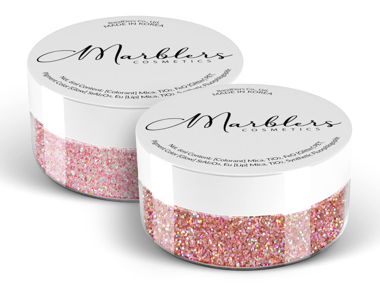MARBLERS Cosmetic Grade Fine Glitter Duo [Unicorn Pink & Holo Pink Rose] 0.36oz (10g) | Non-Toxic | Vegan | Cruelty-Free | Eyeshadow, Nail Polish, Nail Art | Festival, Rave Party Makeup | Body & Face — image 1