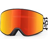 Ski/Snowboard Goggles Parent-child Snow Goggles Over Glasses for Men,Women | Cylindrical Lens | Lightweight Thin Frame | Clip-In Lens Swap | OTG Fit | Anti-Fog Vents | UV/Glare Protection