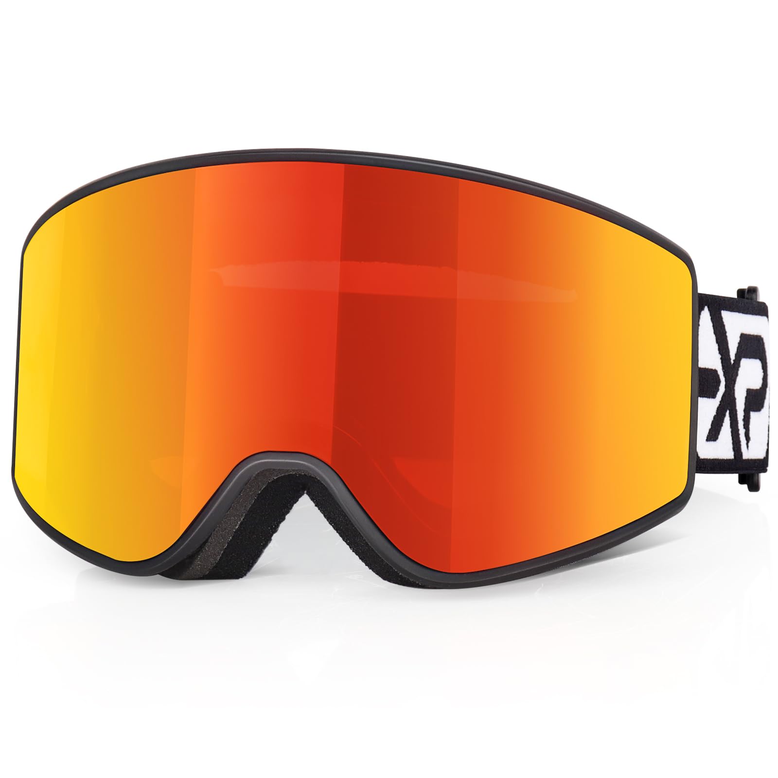 EXP VISION Parent-child Ski Goggles Set, Anti Fog Snow Goggles 100% UV Protection OTG Snowboard Glasses for Men, Women, Youth, kids (Adult Ski Goggles-Red)