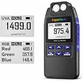 AH-Quantuv PAR Meter for Grow Lights, PPFD Meter 400-750nm with UVA Measurement 320-400nm, Shows PAR Breakdown of Blue Green Red, Records PAR &amp; UVA for Light Distribution Mapping