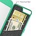 iPhone 7 Plus Mirror Wallet Case for Women - Spessn Enclosed Mirror Back Cover with 3 Bank Card Slot Protective Hard Case, HD Screen Protective Film for Apple iPhone 7 Plus -5.5 Inch (Turquoise)