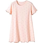 KISBINI Toddler Girl Nightgown Short Sleeve Cotton Princess Sleepshirt Kids Pajama Dress