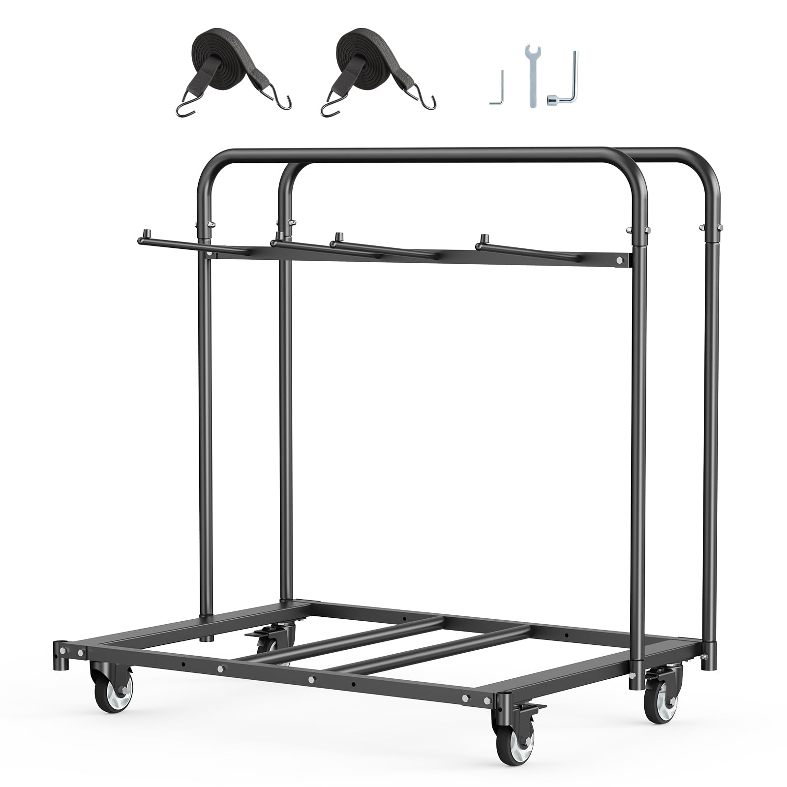 Photo 1 of **MISSING PARTS**VEVOR Folding Chair Rack, 400 LBS Capacity, Heavy-Duty Chair Cart for 5 Tables+14 Chairs, Chair Storage Dolly Chair Holder w/Swivel Casters and Locking Wheels,for Party Event,Hotel, Matte Black