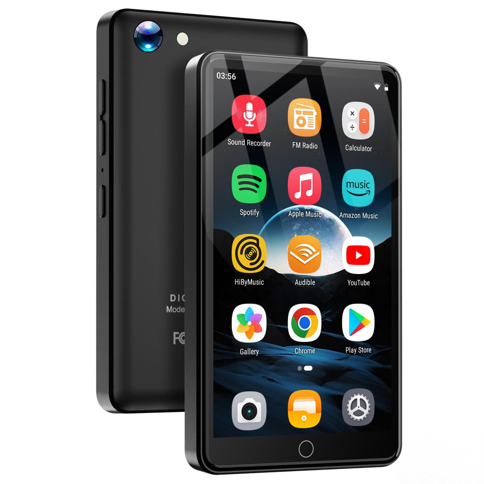 Photo 1 of 4.02" MP3 Player with Bluetooth and WiFi, 80GB Android MP4 Player with Speakers, Music Player for Kids with 13MP Camera, Streaming Music Player with Spotify, YouTube, and Play Store