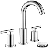 Widespread Bathroom Sink Faucet with Drain and Supply Hose, Chrome 3 Hole Faucet for Bathroom Sink, ChiLDano Polished Chrome 2-Handle Bathroom Faucets CH2183CP