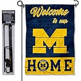 Michigan Team University Wolverines Welcome to our Home Garden Flag with Stand Holder
