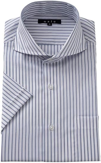 Amazon オジエ Ozie メンズ ワイシャツ カッターシャツ 半袖 スリム クールマックス イージーケア ホリゾンタルカラー E04 シャツ 通販