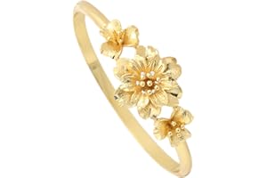 Balaijor Fashion 18K Gold Plated Flower Arm Band Cuff Bracelet